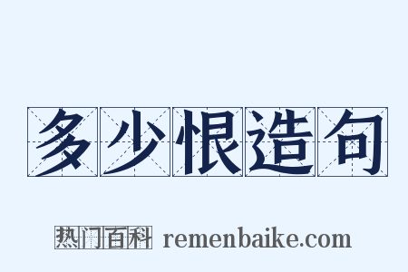 多少恨造句是什么意思的图片